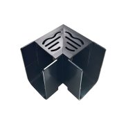 Slimline 65 Threshold Channel Corner Black Aluminium Grate